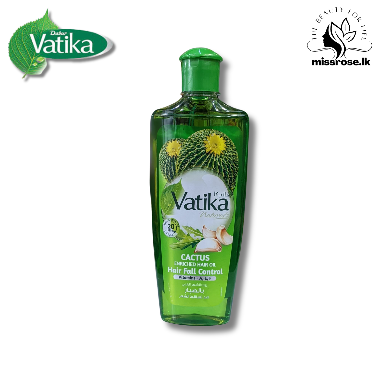 Vatika Naturals Cactus Enriched Hair Oil - Missrose.lk