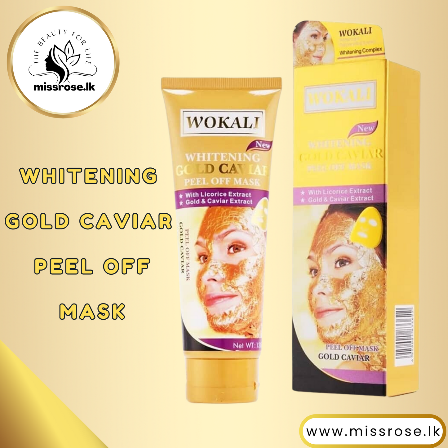 Wokali Whitening Peel Off Mask Gold Caviar