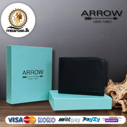 Arrow USA 1851 Leather Black Wallet – Men’s
