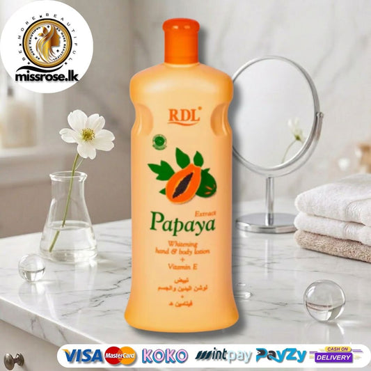 RDL Papaya Extract Whitening Hand & Body Lotion + Vitamin E (600ml)