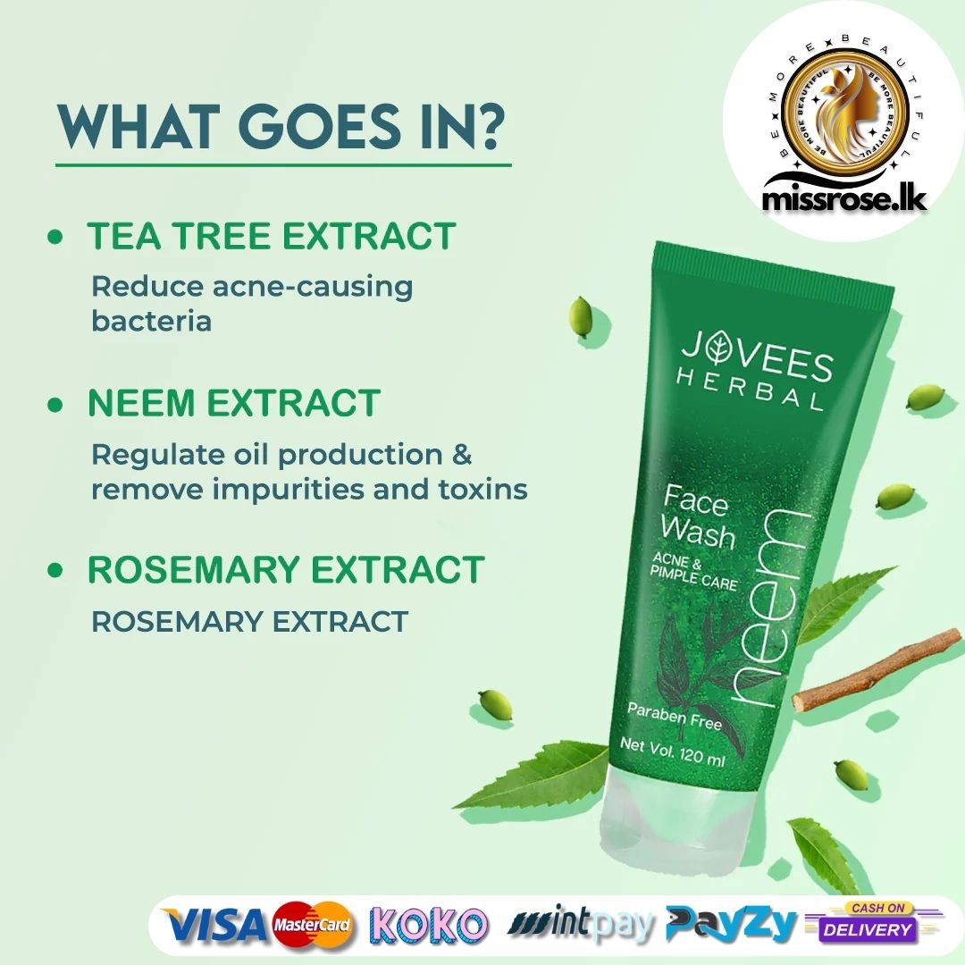 Jovees Neem Face Wash With Tea Tree Extracts | Oily & Acne Prone Skin