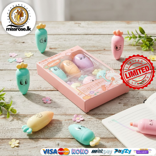 Carrot Highlighter Set – 6 Pastel