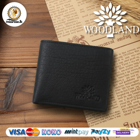 Woodland Genuine Leather Slim Trifold Black Wallet – For Men