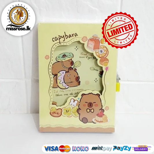 Capy-Cuddle Lock Diary - Yellow Color