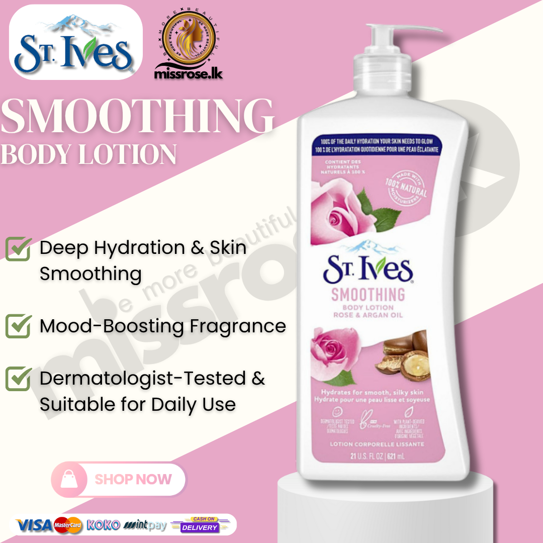 St. Ives Smoothing Body Lotion with Rose & Argan Oil – 621 ml