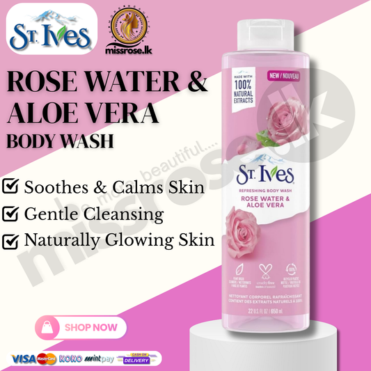 St. Ives Refreshing Rose Water & Aloe Vera Body Wash 650ml