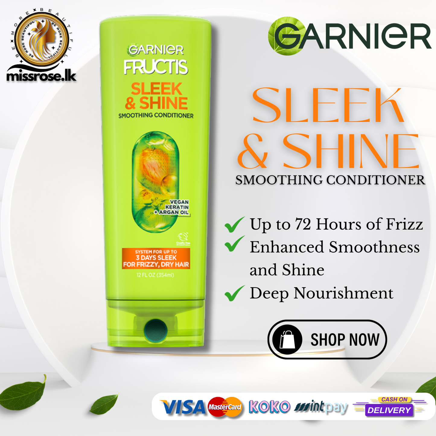 Garnier Fructis Sleek & Shine Smoothing Conditioner 354ml