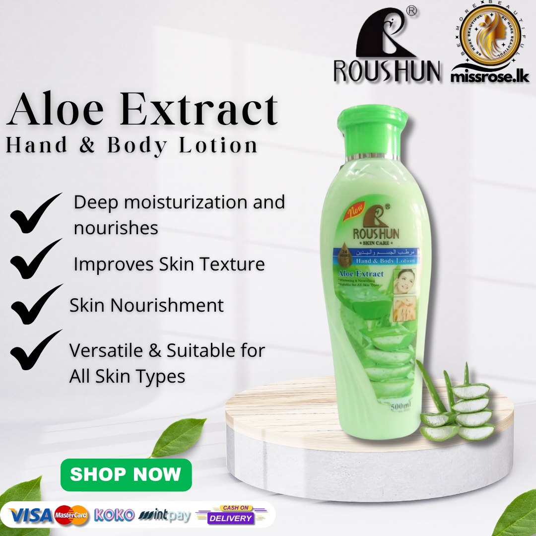 Roushun Skin Care aloe Extract Hand & Body lotion 500ml