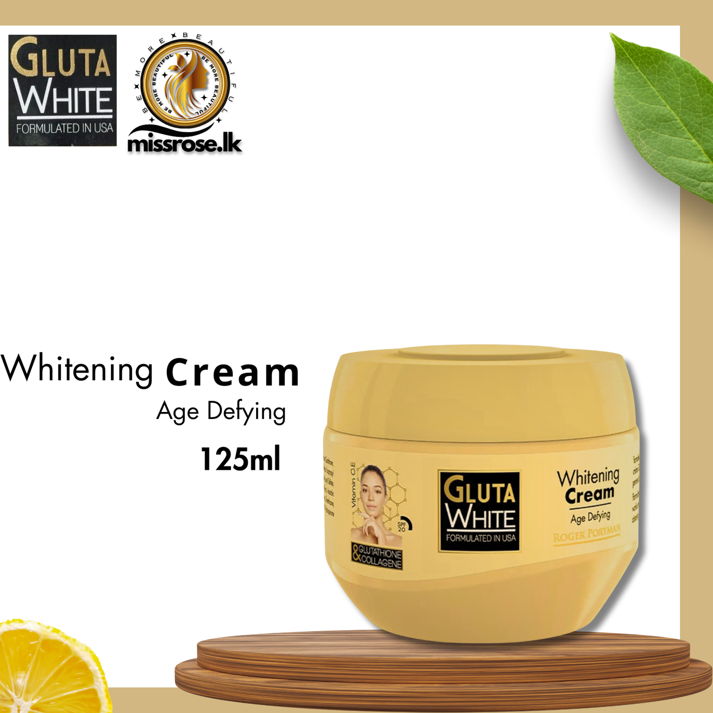 GLUTA WHITE Glutathione and Collagen Whitening Cream