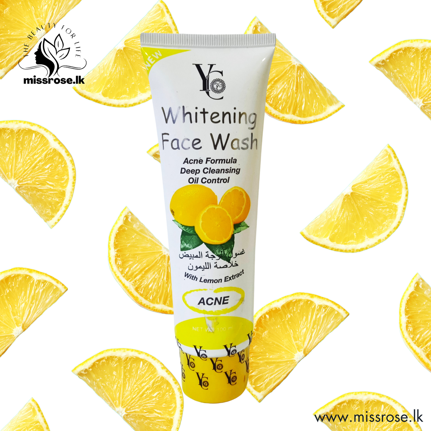 Yc Whitening Lemon Extract Acne Face Wash 100ml - Missrose.lk