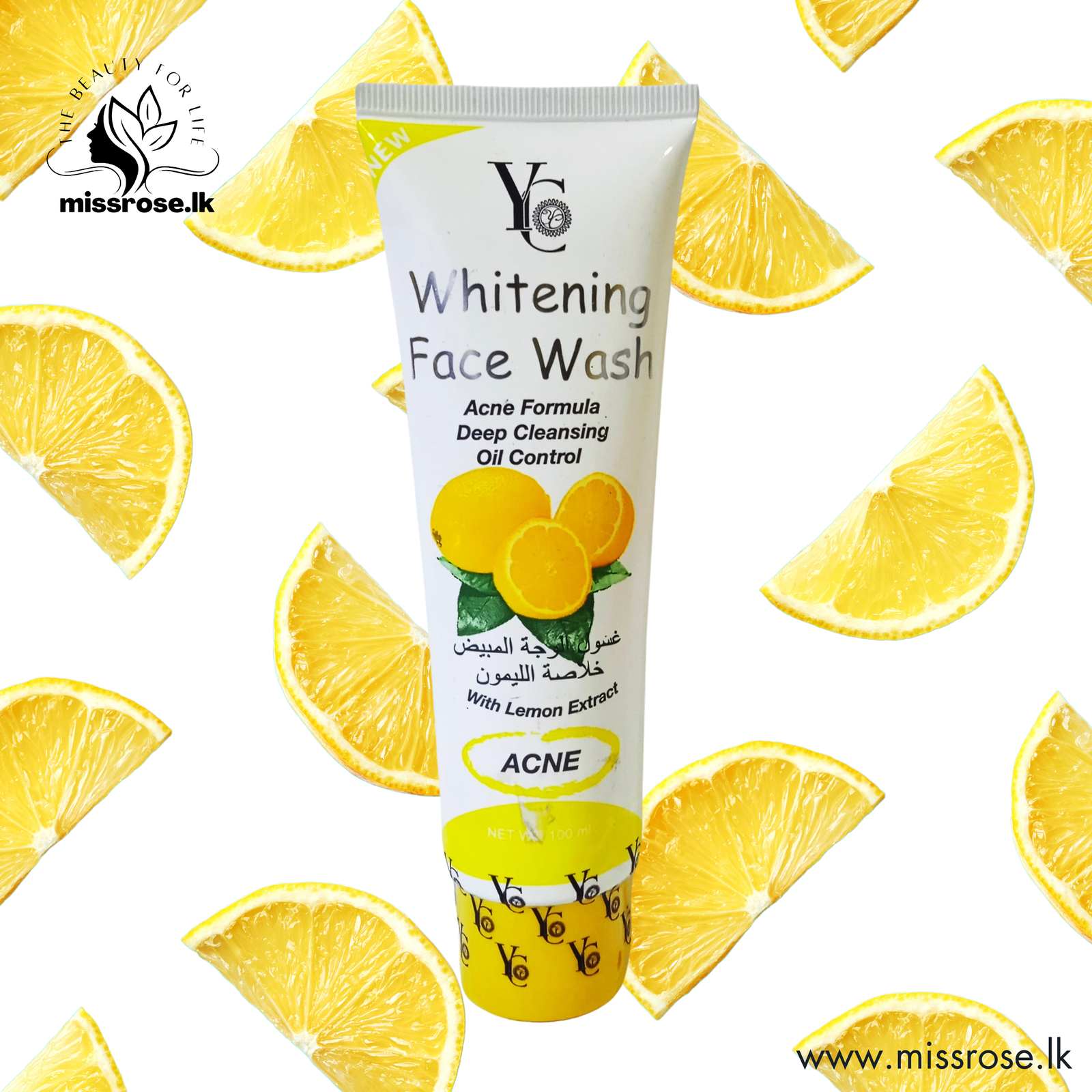 Yc Whitening Lemon Extract Acne Face Wash 100ml - Missrose.lk