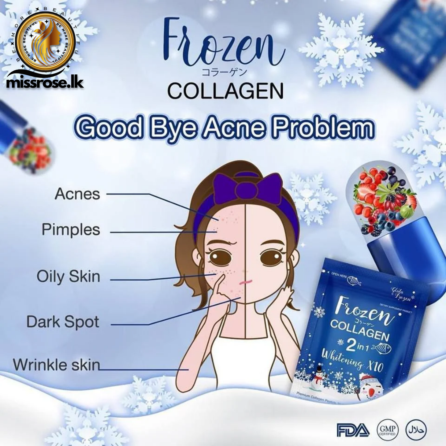Frozen Collagen - 2-in-1 Skin Whitening Supplements X10
