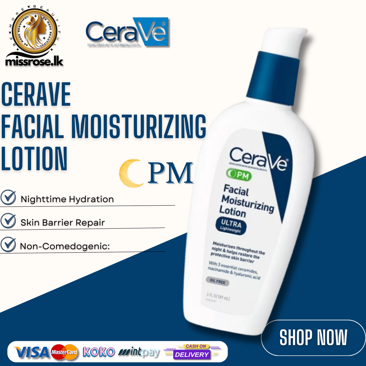CeraVe PM Facial Moisturizing lotion (89ml)