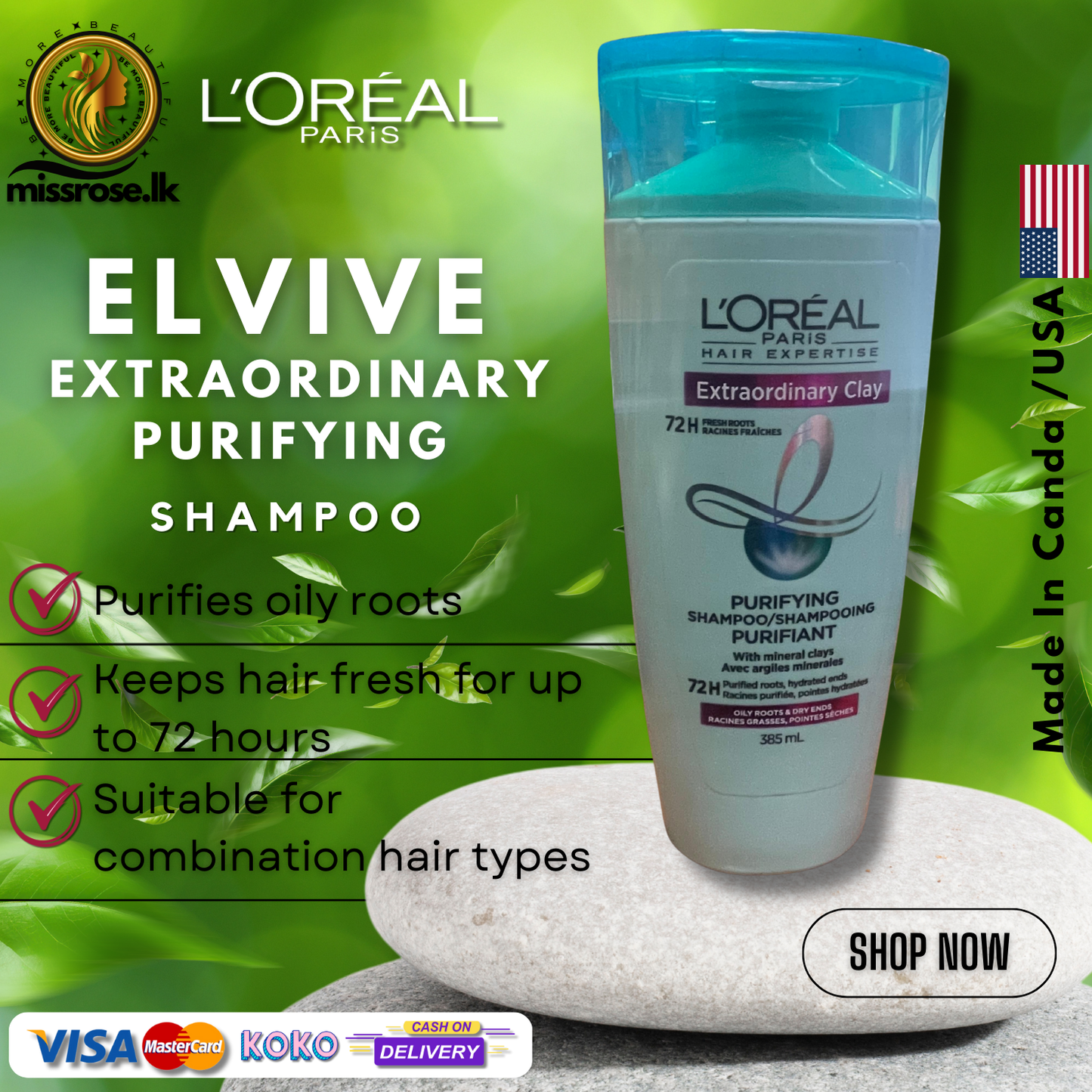 LOREAL PARIS Exttraordinay CLAY PURIFYING shampoo