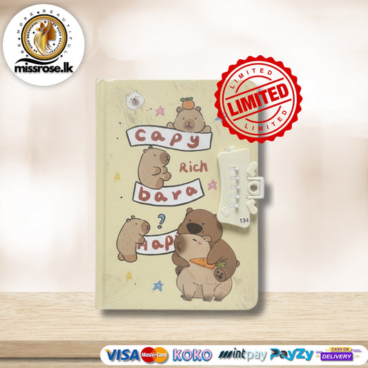 Capybara Lock Diary - Yellow Edition