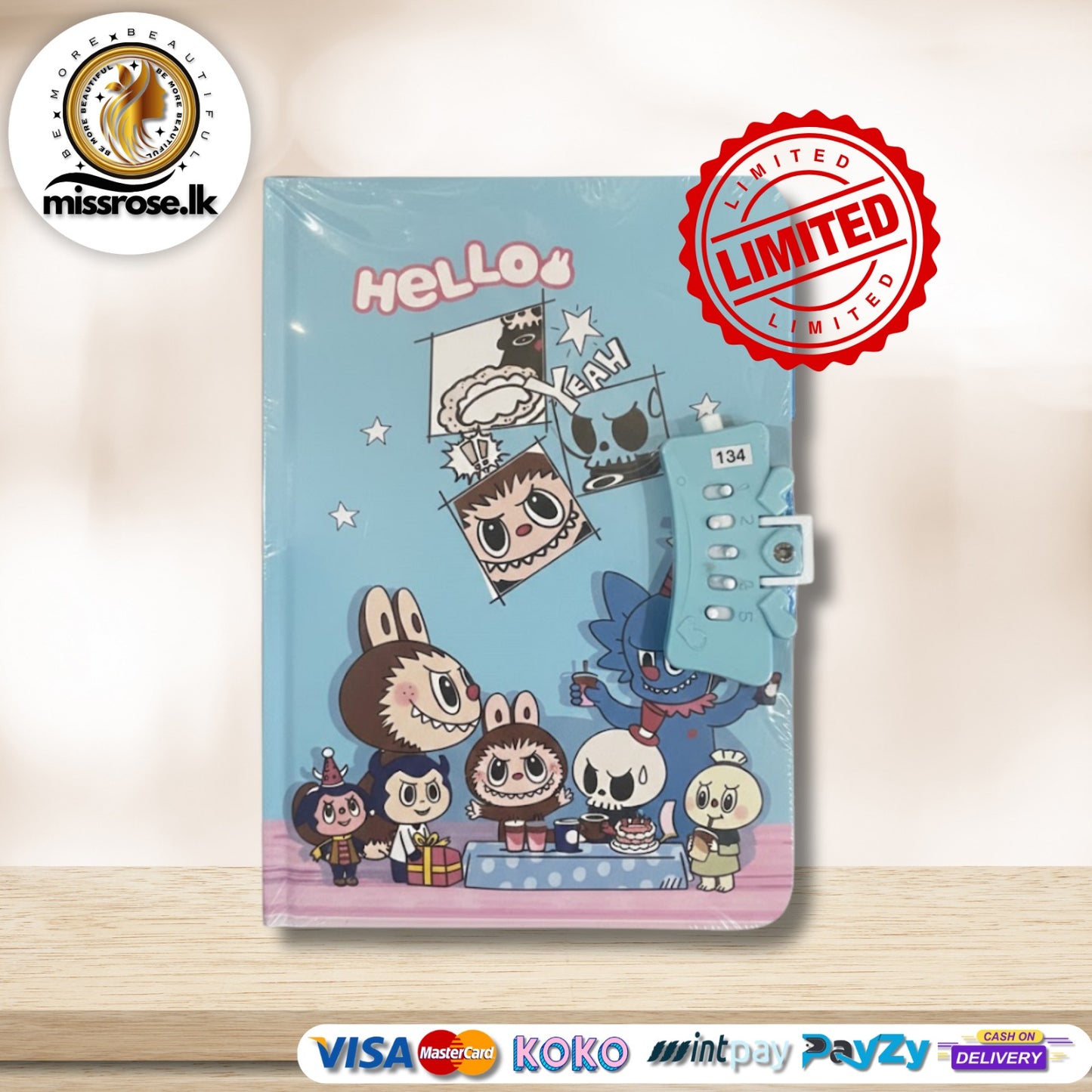 Labubu Lock Diary - Blue Edition