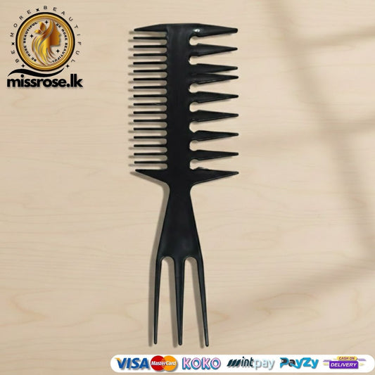 COSMO LADY Hairstyling Hair Pick Combs for Men's Retro Oil Head Upgraded Fork Comb