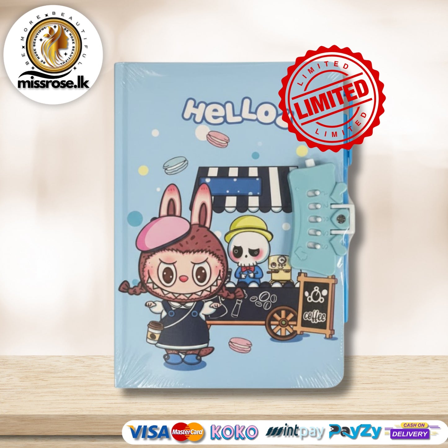 Labubu Lock Diary - Blue Edition