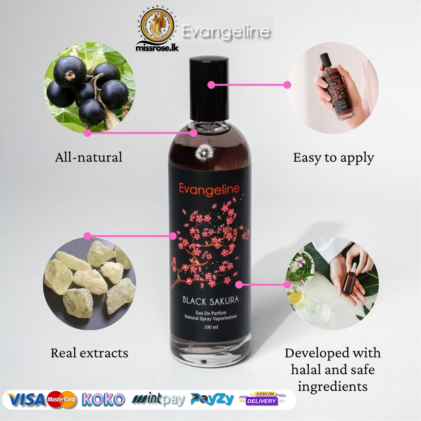 Evangeline Black Sakura perfume 100ml