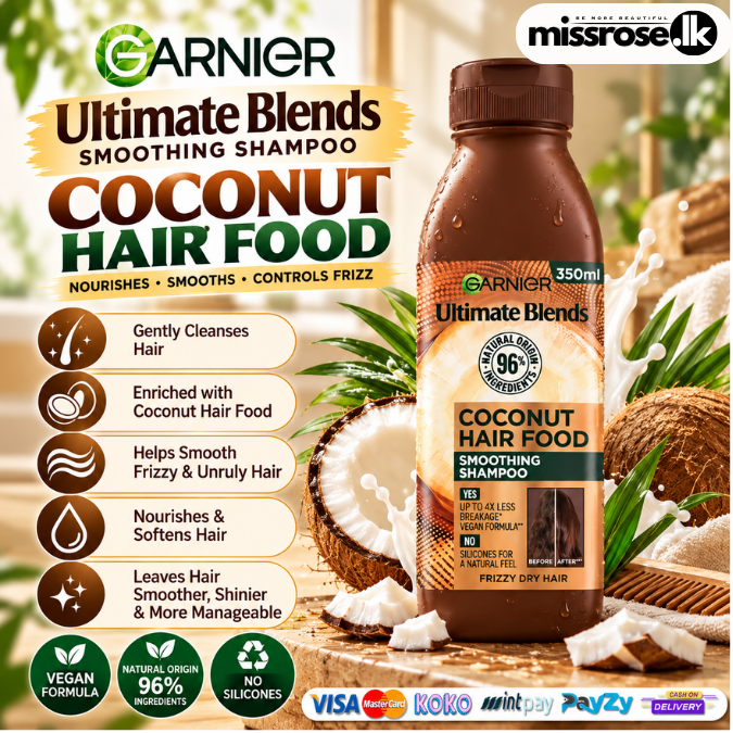 Garnier Ultimate Blends Coconut & Macadamia Hair Food  Smoothing Shampoo (350ml)
